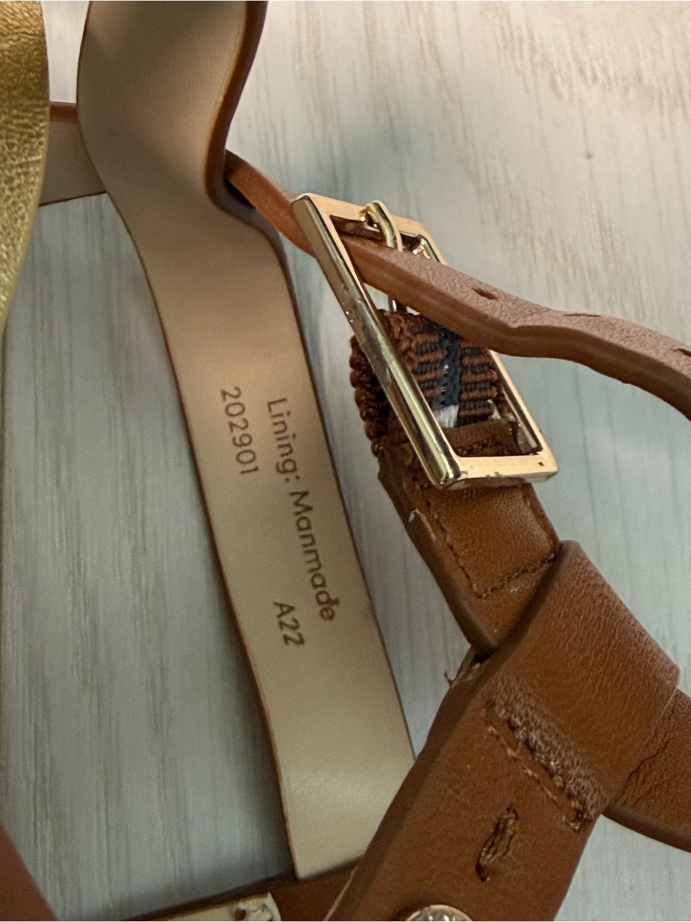 NWB Cole Haan Brown and Gold Strappy Leather Sandals - Picture 5 of 5